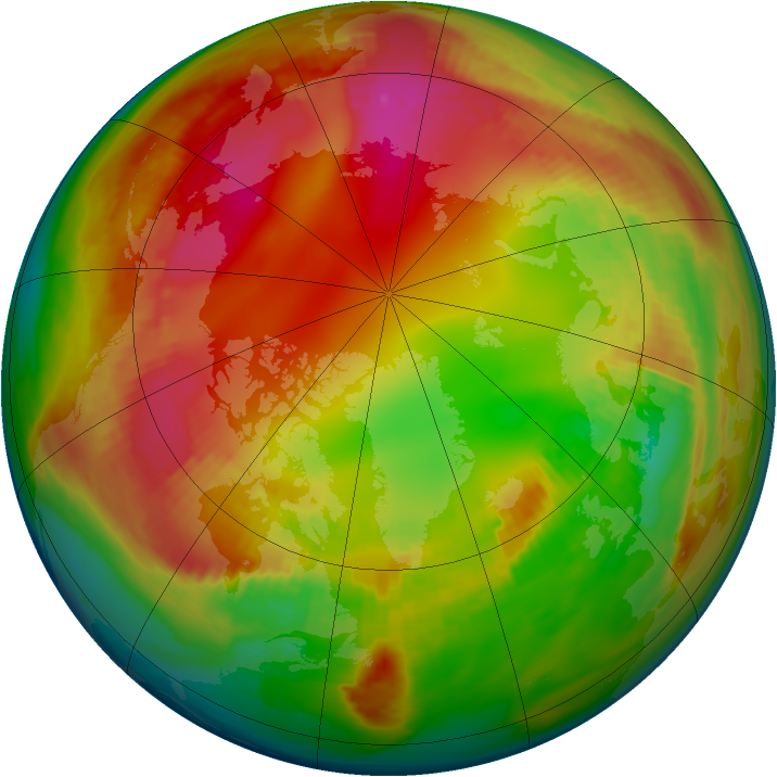 Arctic ozone map for 28 January 1982